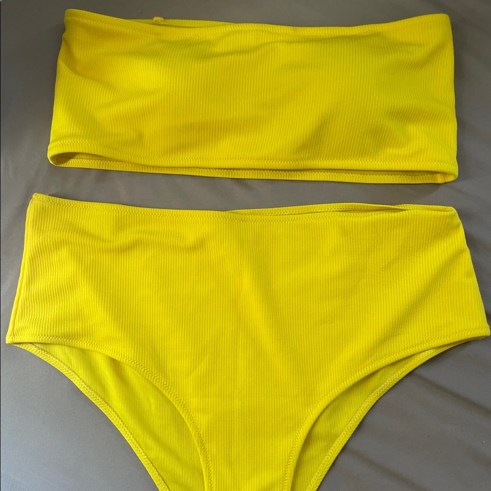 Yellow high waisted bikini, plus size ✨